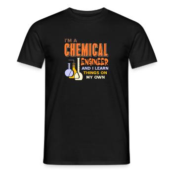 Je suis ingénieur chimiste et j’apprends des choses par moi-même - T-shirt homme - noir - Devant - AI Model Male 178 light (178cm)