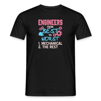 Classement des meilleurs ingénieurs Ingénieur mécanique drôle - T-shirt homme - noir - Devant - AI Model Male 178 light (178cm)