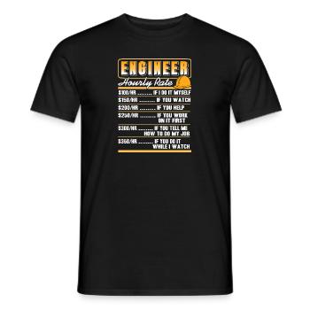 Funny Hourly Rate Of An Engineer T-Shirt Present - Männer T-Shirt - Schwarz - Vorne - AI Model Male 178 light (178cm)