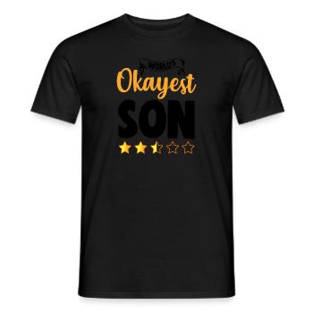 World's Okayest Son - Men's T-Shirt - black - Front - AI Model Male 178 light (178cm)
