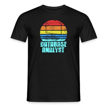 Retro Vintage DATABASE Analyst Designs T-Shirt - Männer T-Shirt - Schwarz - Vorne - AI Model Male 178 light (178cm)