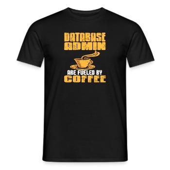 Database Admin Are Fueled By Coffee Cool Retro - Men's T-Shirt - black - Front - AI Model Male 178 light (178cm)