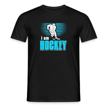 I Am Hockey Cool Awesome Retro T-Shirt Present - Men's T-Shirt - black - Front - AI Model Male 178 light (178cm)