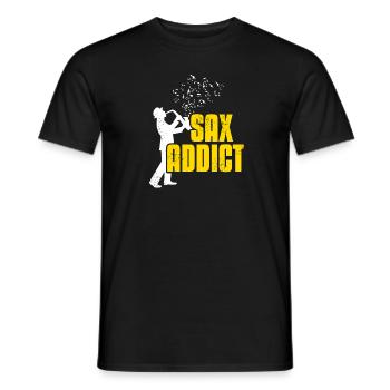 Retro Vintage Sax Addict Awesome Designs Present - Männer T-Shirt - Schwarz - Vorne - AI Model Male 178 light (178cm)