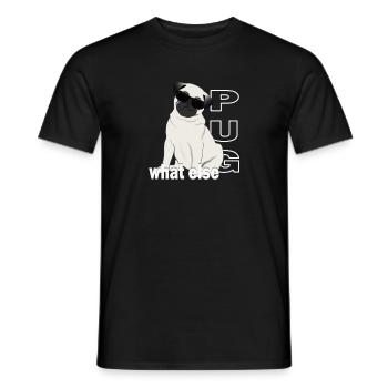 Mops find ich cool, Mops-Design für Hundeliebhaber - Männer T-Shirt - Schwarz - Vorne - AI Model Male 178 light (178cm)