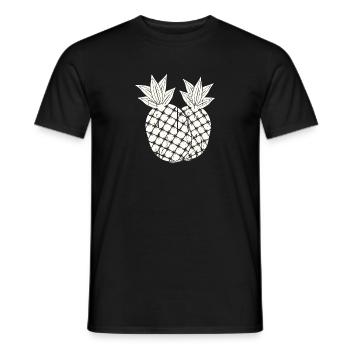 Pineapple, fruit illustration - Men's T-Shirt - black - Front - AI Model Male 178 light (178cm)