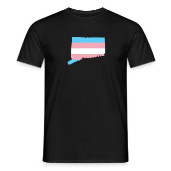 Trans Flag Connecticut LGBT Pride Support - Men's T-Shirt - black - Front - AI Model Male 178 light (178cm)