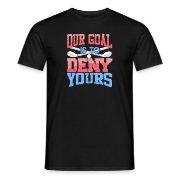Our Goal Is To Deny Yours Funny Retro Lacrosse - Men's T-Shirt - black - Front - AI Model Male 178 light (178cm)