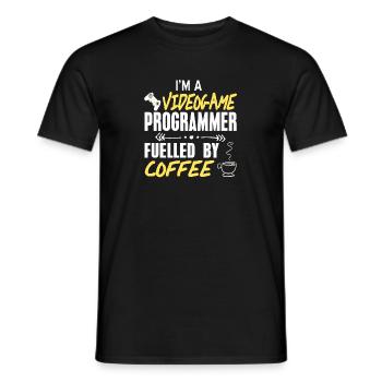 I'm A Video Game Programmer Fueled By Coffee - Männer T-Shirt - Schwarz - Vorne - AI Model Male 178 light (178cm)