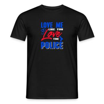 Aime-moi comme tu aimes la police cool retro - T-shirt homme - noir - Devant - AI Model Male 178 light (178cm)
