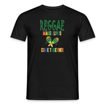 Reggae Makes Lives Come Together Cool Reggae - Men's T-Shirt - black - Front - AI Model Male 178 light (178cm)