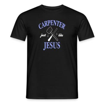 Charpentier tout comme Jésus Rétro Drôle T-Shirt - T-shirt homme - noir - Devant - AI Model Male 178 light (178cm)