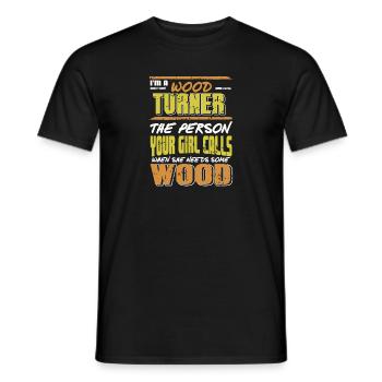 I'm A Wood Turner Funny Retro Wood Worker Designs - Männer T-Shirt - Schwarz - Vorne - AI Model Male 178 light (178cm)