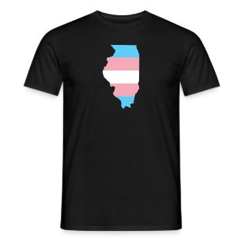 Trans Flag Illinois LGBT Pride Support - Men's T-Shirt - black - Front - AI Model Male 178 light (178cm)