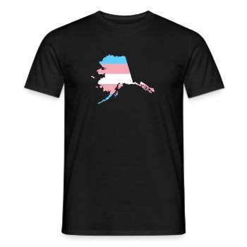 Trans Flag Alaska LGBT Pride Support - Men's T-Shirt - black - Front - AI Model Male 178 light (178cm)
