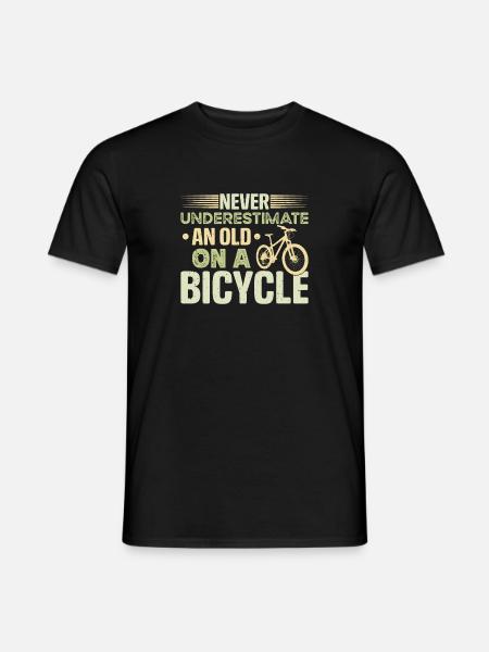 Mann Frau älter Fahrrad Radfahrer - Männer T-Shirt - Schwarz