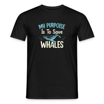 Baleines Baleines Biologiste marin Mammifère marin Bébé baleine - T-shirt homme - noir - Devant - AI Model Male 178 light (178cm)