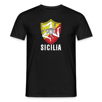 Drapeau de la Sicile Sicile Palerme Italie - T-shirt homme - noir - Devant - AI Model Male 178 light (178cm)