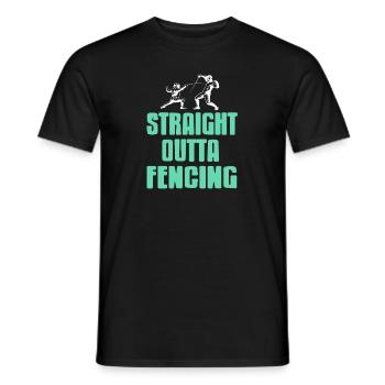 Straight Outta Fencing Cool Retro Fencer Designs - Men's T-Shirt - black - Front - AI Model Male 178 light (178cm)