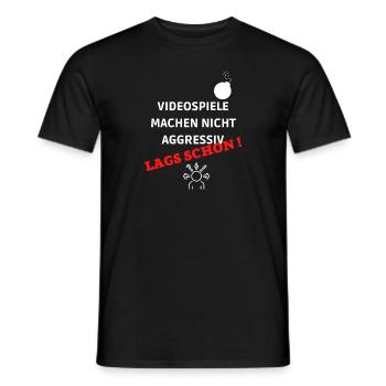 VIDEOSPIELE MACHEN NICHT AGGRESSIV LAGS SCHON - Männer T-Shirt - Schwarz - Vorne - AI Model Male 178 light (178cm)