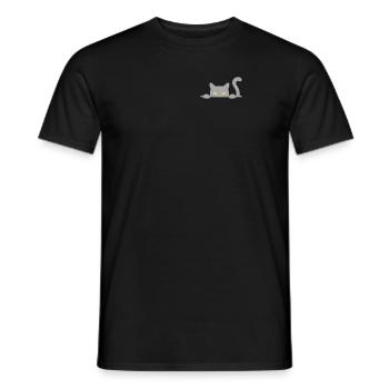 Funny cat looking out of his pocket - Men's T-Shirt - black - Front - AI Model Male 178 light (178cm)