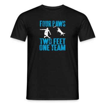 Four Paws Two Feet One Team Retro Dog Trainer Tea - Men's T-Shirt - black - Front - AI Model Male 178 light (178cm)