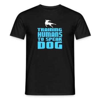 Training Humans To Speak Dog Cool Retro Dog - Men's T-Shirt - black - Front - AI Model Male 178 light (178cm)