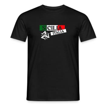 Sizilien flagge Sizilien Palermo Italien - Männer T-Shirt - Schwarz - Vorne - AI Model Male 178 light (178cm)