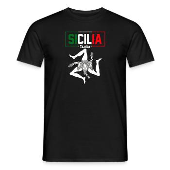 Sizilien flagge Sizilien Palermo Italien - Männer T-Shirt - Schwarz - Vorne - AI Model Male 178 light (178cm)