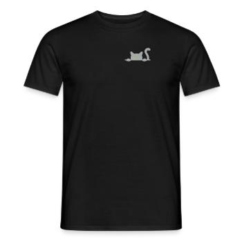 Funny cat looking out of his pocket - Men's T-Shirt - black - Front - AI Model Male 178 light (178cm)