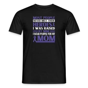 Domestic Violence Ribbon Domestic Violence Mom - Men's T-Shirt - black - Front - AI Model Male 178 light (178cm)