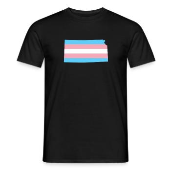 Trans Flag Kansas LGBT Pride Support - Men's T-Shirt - black - Front - AI Model Male 178 light (178cm)