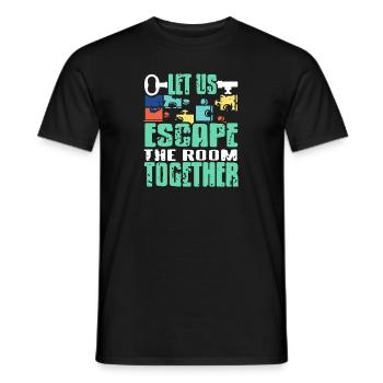 Let Us Escape The Room Together Retro Vintage - Men's T-Shirt - black - Front - AI Model Male 178 light (178cm)