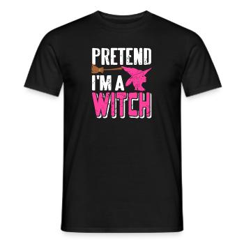 Pretend I'm A Witch Retro Funny Witch Halloween - Männer T-Shirt - Schwarz - Vorne - AI Model Male 178 light (178cm)