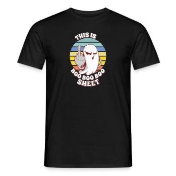 C’est Boo Boo Sheet Retro Funny Ghost Halloween - T-shirt homme - noir - Devant - AI Model Male 178 light (178cm)