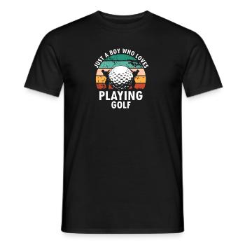 Just A BOY Who Loves Playing Golf Retro Golfer - Men's T-Shirt - black - Front - AI Model Male 178 light (178cm)