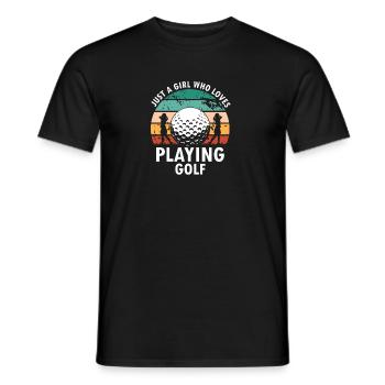 Just A GIRL Who Loves Playing Golf Retro Golfer - Men's T-Shirt - black - Front - AI Model Male 178 light (178cm)
