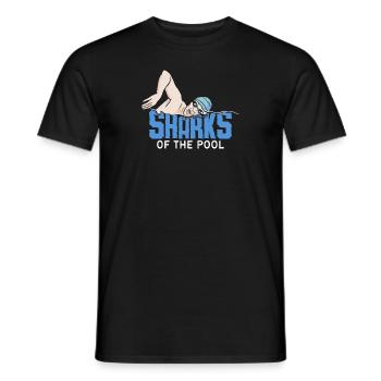 Schimmer Schwimmen Sharks Of The Pool - Männer T-Shirt - Schwarz - Vorne - AI Model Male 178 light (178cm)