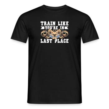 Schwimmen Train Like You're In Last Place - Männer T-Shirt - Schwarz - Vorne - AI Model Male 178 light (178cm)