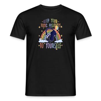 Anti Glitter Anti Unicorn Funny Cat Owner - Men's T-Shirt - black - Front - AI Model Male 178 light (178cm)