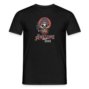 Awesome Since 2001 Vintage Birthday Retro - Männer T-Shirt - Schwarz - Vorne - AI Model Male 178 light (178cm)