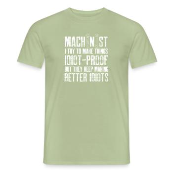 machiniste faire des choses à l’épreuve des idiots concevoir - T-shirt homme - vert sauge - Devant - AI Model Male 178 light (178cm)