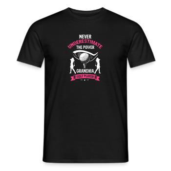 Never Underestimate The Power GRANDMA Golf Player - Men's T-Shirt - black - Front - AI Model Male 178 light (178cm)