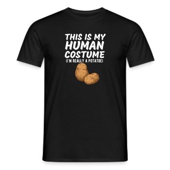 This Is My Human Costume I'm Really A Potato Funny - Men's T-Shirt - black - Front - AI Model Male 178 light (178cm)