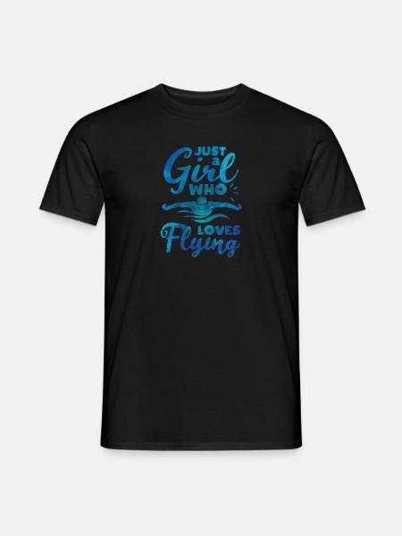 Natation Drôle Nageurs Fille Juste une Fille - T-shirt homme - noir