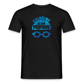Swimming Water Sports Funny Swimmer Chlorine is - Men's T-Shirt - black - Front - AI Model Male 178 light (178cm)