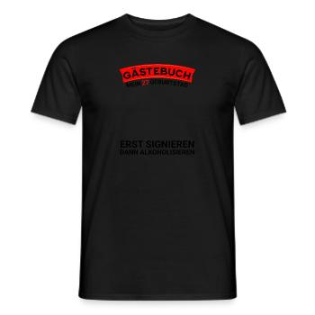 Gästebuch 27 Geburtstag Mann Frau Lustig - Männer T-Shirt - Schwarz - Vorne - AI Model Male 178 light (178cm)