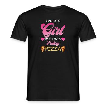 Nur ein Mädchen was Pizza backen liebt - Männer T-Shirt - Schwarz - Vorne - AI Model Male 178 light (178cm)