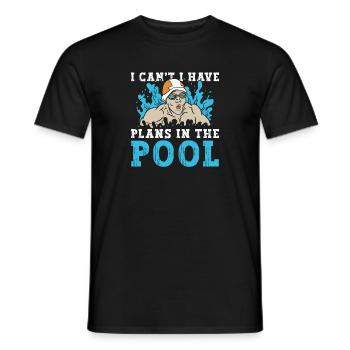 Schimmer Schwimmen Je ne peux pas avoir de plans dans le - T-shirt homme - noir - Devant - AI Model Male 178 light (178cm)