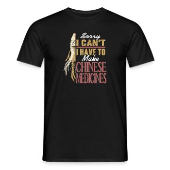 Désolé, je ne peux pas avoir à faire des médicaments chinois - T-shirt homme - noir - Devant - AI Model Male 178 light (178cm)